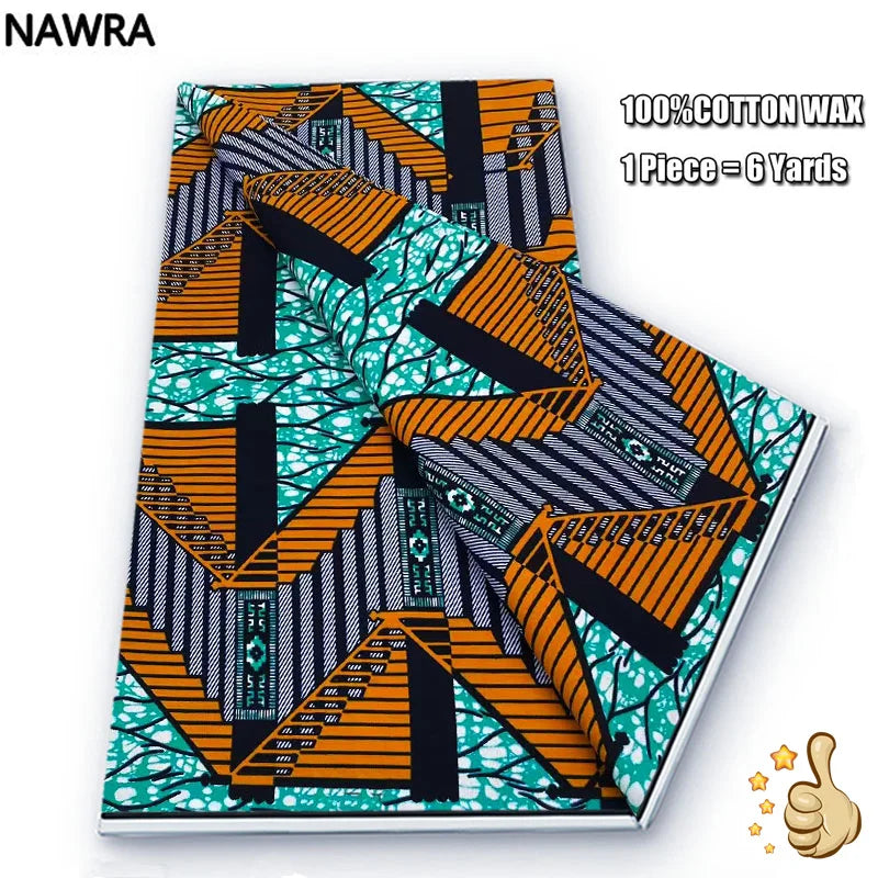 2026 African Real Wax Print Fabric - 100% Cotton Nigerian Ghana Style Pagne for Women