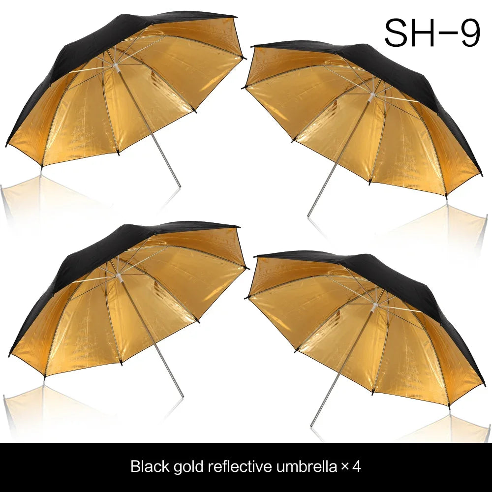 4-Pack 33"/83cm Soft White Translucent Umbrellas — Photo & Video Studio Lighting Diffusers for Photography Flash