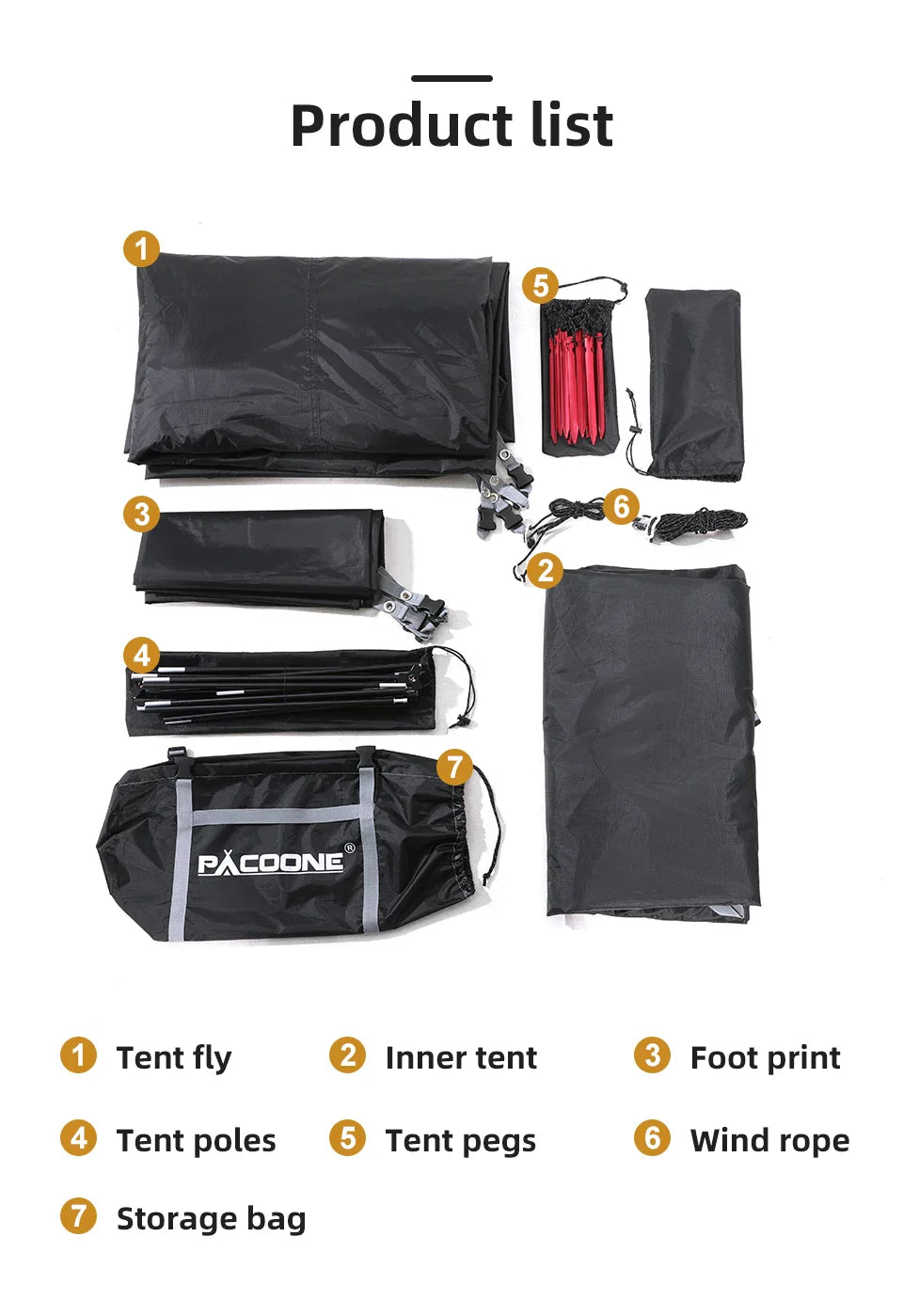 PACOONE Ultralight 20D Nylon Camping Tent – Portable Waterproof Backpacking, Cycling, Hiking, Travel & Beach Tent