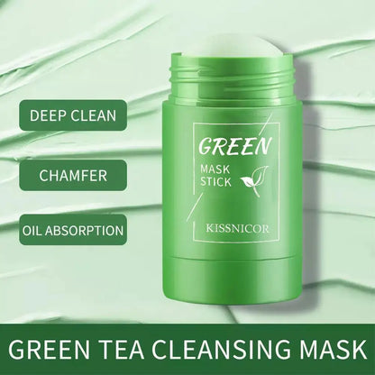 40g Green Tea Blackhead Removal Solid Mask – Pore Cleansing Stick for Blemishes & Shrinking Pores, Korean Skin Care