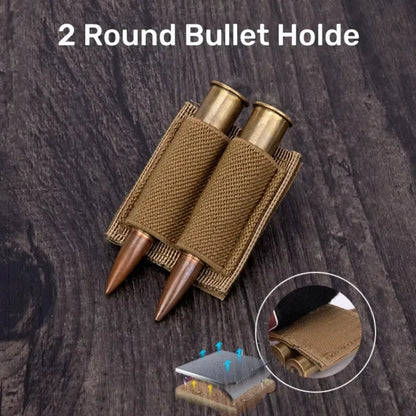 DIZETION Tactical 2-Round Holder Patch – Adhesive Hook & Loop Cartridge Pouch for M4 Shotgun Hunting