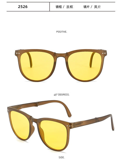 UV400 Polarized Folding Sunglasses – Anti-UV Oval Frame for Men & Women