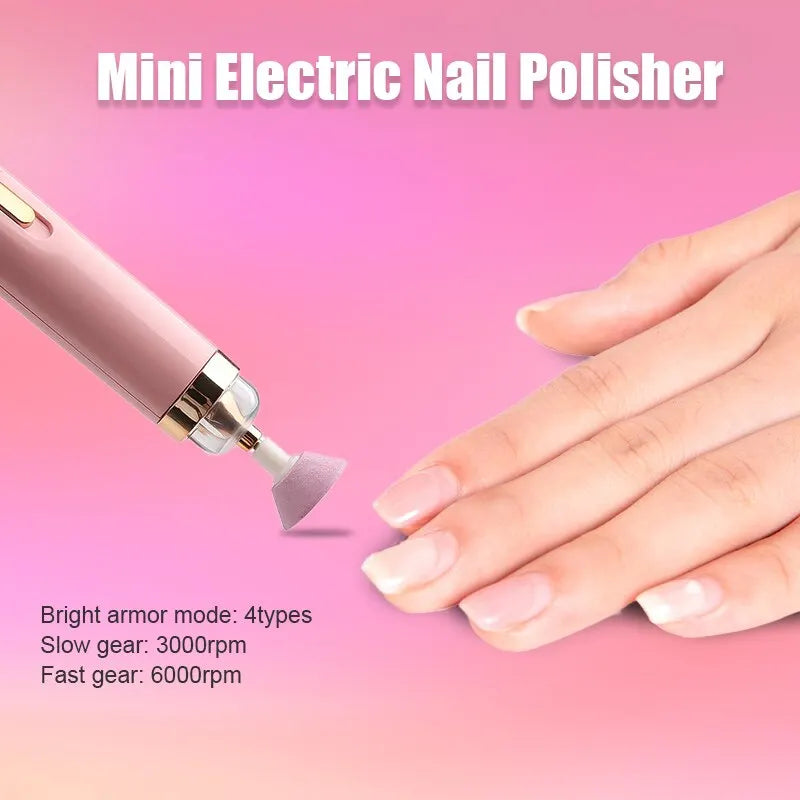 5-in-1 Electric Nail Polish Drill Machine: Portable Mini Manicure Art Pen with Light - Tools for Gel Removal & More