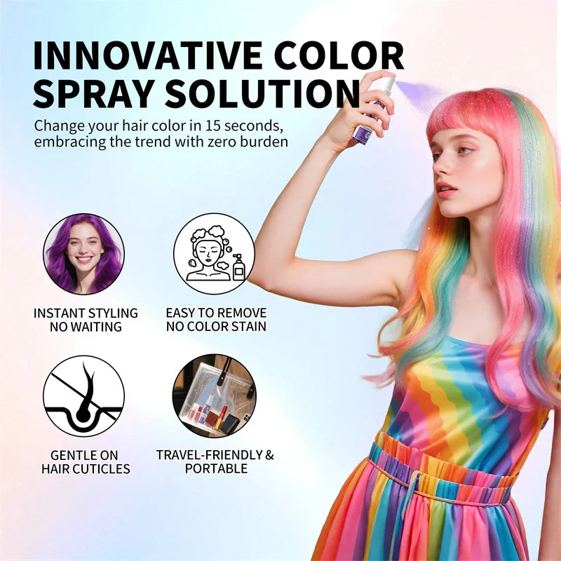 Temporary Hair Color Spray – 30ml DIY Hair Dye for Halloween, Parties & Instant Styling