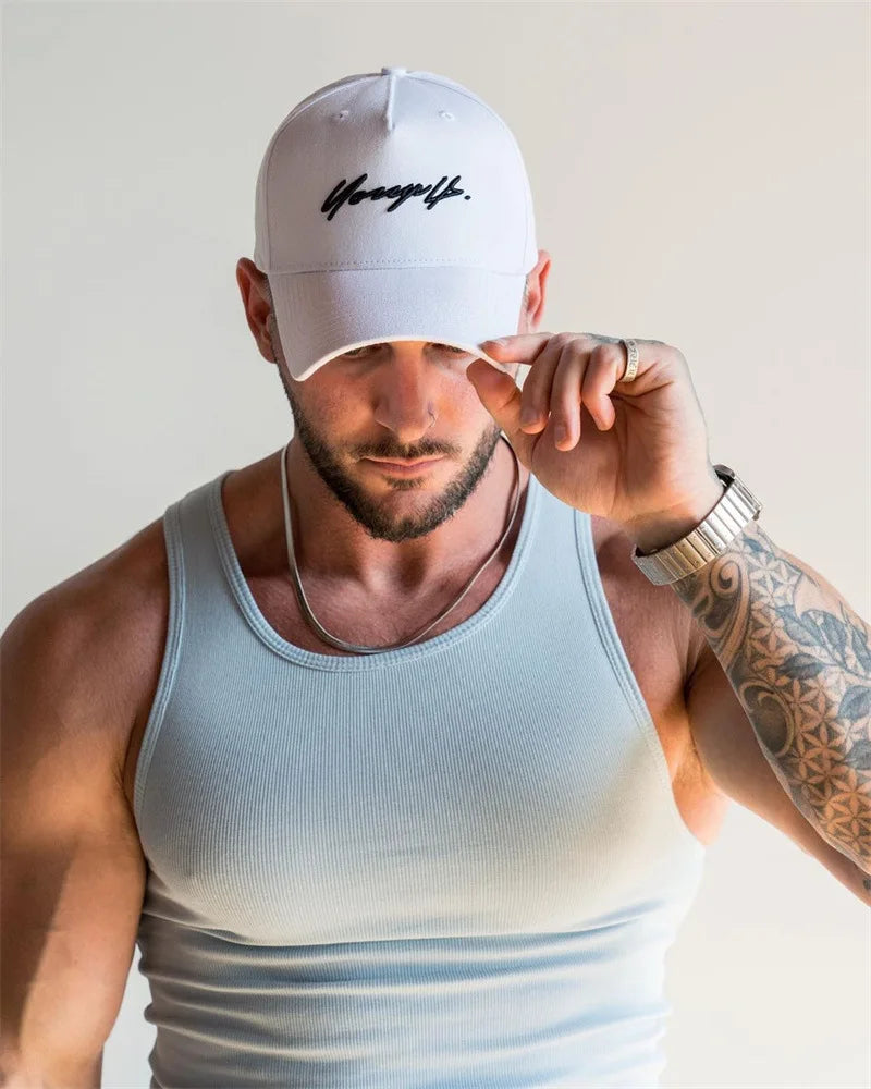 Men's 2026 Ice Silk Ribbed Vest - Slim Fit Sleeveless Fitness Sports Leisure Tank Top Solid Color Shirt