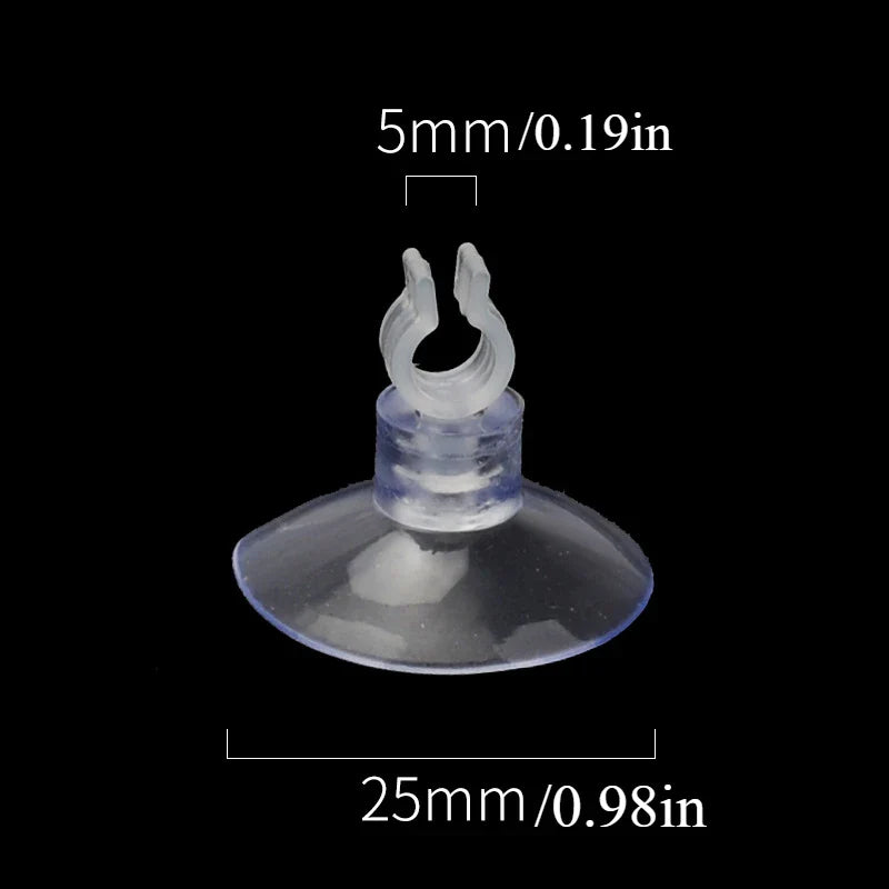 10pcs Rubber Aquarium Suction Cups – Holders for Air Line Tubes, Hoses, and Pumps
