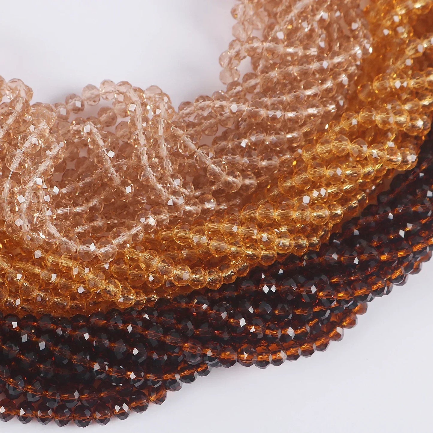 Austria Crystal Rondelle Beads - 2mm/4mm/6mm/8mm Faceted Glass Spacer Beads for DIY Jewelry & Bracelet Making
