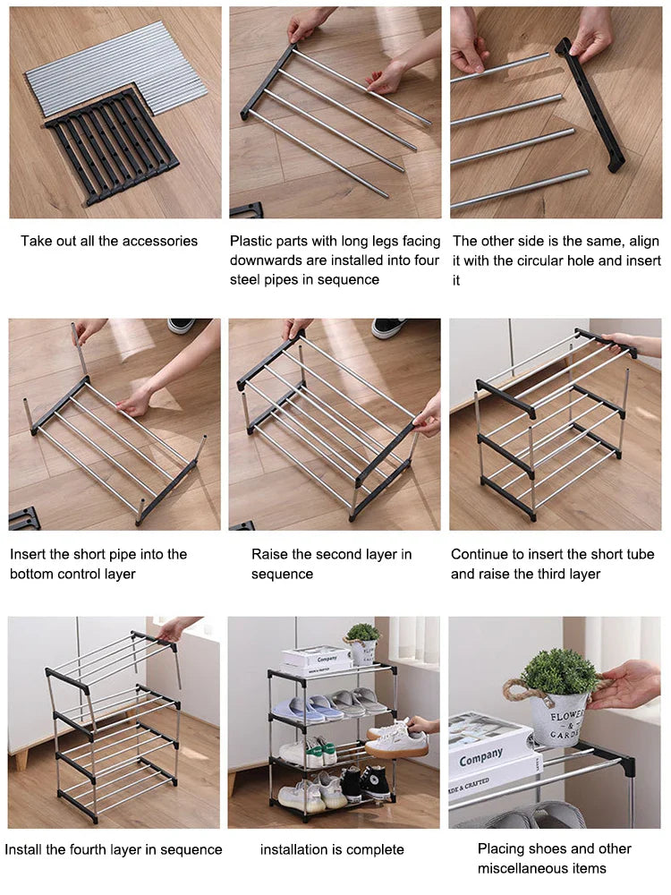 3/4-Layer Multi-Layer Shoe Rack – Space-Saving Storage Organizer for Home