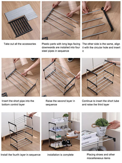 3/4-Layer Multi-Layer Shoe Rack – Space-Saving Storage Organizer for Home
