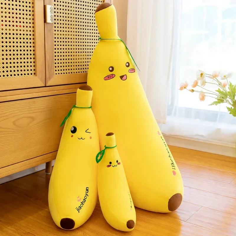 Banana Long Throw Pillow – Cute Super Soft Plush Leg Hug Doll for Bed, Perfect Girl Plush Toy