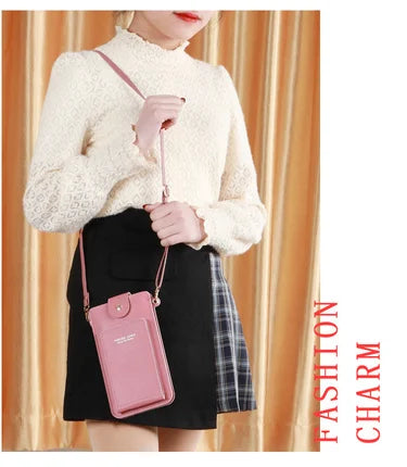 Women's Soft Leather Wallet & Touch Screen Phone Purse – Crossbody Shoulder Bag Handbag
