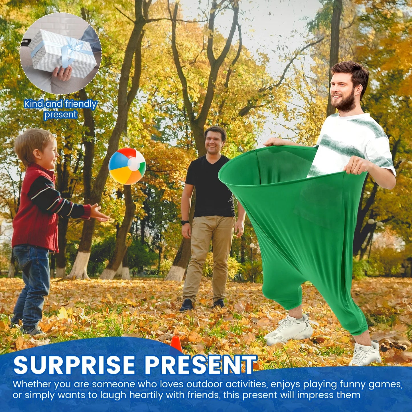 Adult Granny Pants Yard Game Set - Giant Outdoor Family Reunion Tossing Game with Marker Cones & Fun Activities