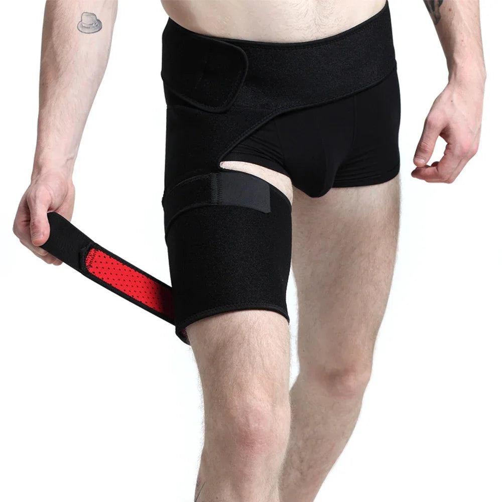 Hip Brace Thigh Compression Sleeve – Groin & Hamstring Support Wrap for Sciatica, Quad Strains & Hip Pain Relief