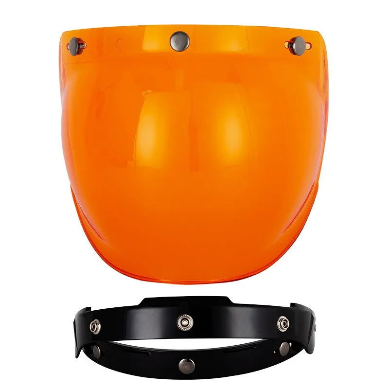 Motorcycle Helmet Bubble Visor – Anti-Fog UV Protection HD Lens for Retro Open Face Helmets