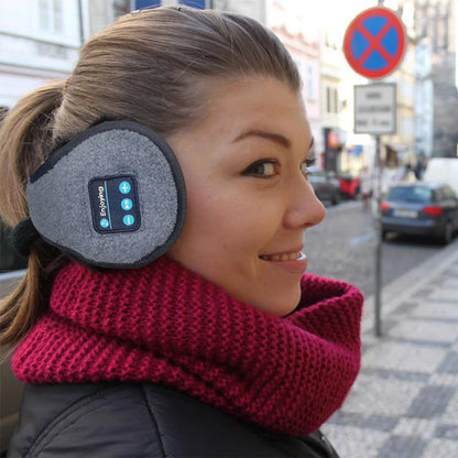 Winter Bluetooth Ear Warmer Music Headband - Wireless Headphones Muffs, Earphone Warmer Earmuffs for Men and Women in Thick Casual Cap Style