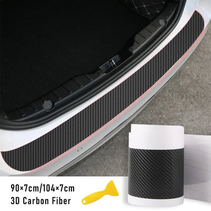 3D Carbon Fiber Trunk Guard Sticker - Universal Rear Bumper Scratch Protector Strip for Car Trunk & Door Sill Protection