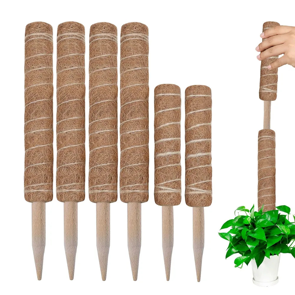 Indoor Climbing Plants Moss Pole - 30/40/50cm Plant Support with Garden Ties for Upward Growth - Ideal for Creepers