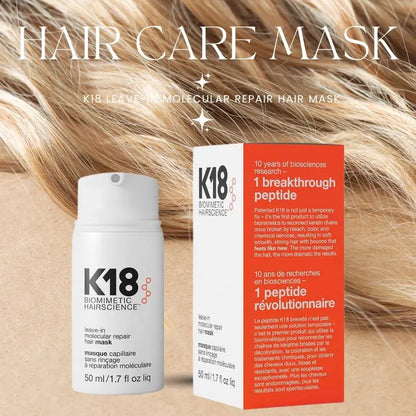 K18 Leave-In Molecular Hair Mask – Deep Keratin Repair Treatment for Softening & Restoring Damaged Hair (1/5 pcs)