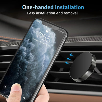 Magnetic Car Phone Holder - Air Vent Smartphone Mount Stand for iPhone, Samsung, Xiaomi & GPS Devices