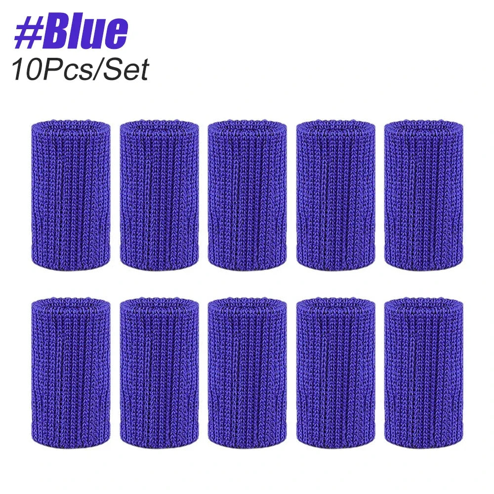 10Pcs Finger Sleeves Set – Soft Breathable Nylon Thumb Brace & Elastic Support Tape for Sports & Arthritis Relief