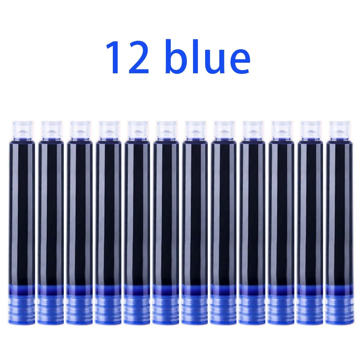 12-36PCS Colourful Ink Sac Fountain Pen Refills 3.4mm - Refillable Ink Cartridges for Drawing, School & Office Use