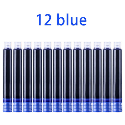 12-36PCS Colourful Ink Sac Fountain Pen Refills 3.4mm - Refillable Ink Cartridges for Drawing, School & Office Use