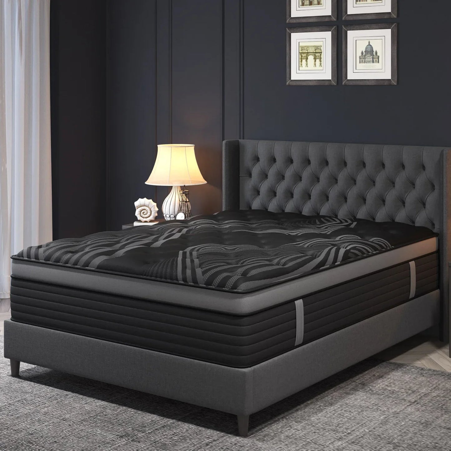 Gel Memory Foam Hybrid Mattress - Pocket Spring Medium Firm Mattress in a Box with Motion Isolation for Twin, Full, Queen & King Beds