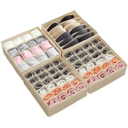 Underwear Organizer Storage Box – Bra, Panties & Socks Foldable Drawer Separator for Bedroom Wardrobe Clothes