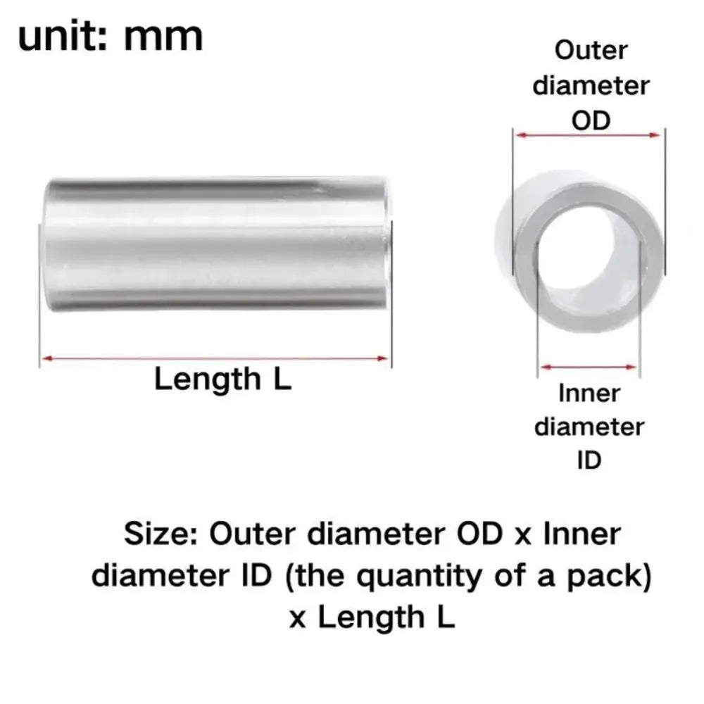 304 Stainless Steel Unthreaded Standoff Spacer Sleeves – M6/M7/M8 Hollow Bushing Washers (2–40mm Length) for Industrial Hardware Use