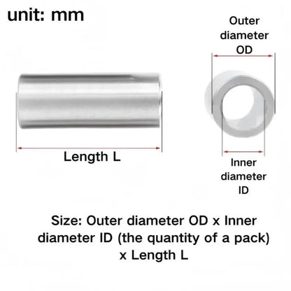 304 Stainless Steel Unthreaded Standoff Spacer Sleeves – M6/M7/M8 Hollow Bushing Washers (2–40mm Length) for Industrial Hardware Use