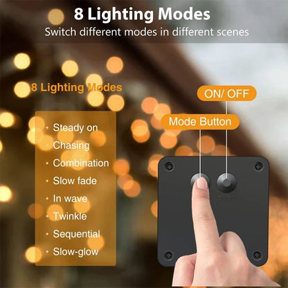 Solar LED String Lights - Waterproof Outdoor Garden, Patio & Christmas Decor