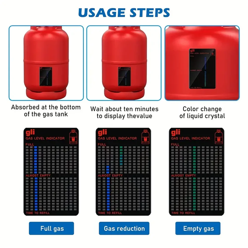 Gas Tank Level Indicator – Practical Propane, Butane & LPG Fuel Gauge with Adhesive for Accurate Gas Measurement