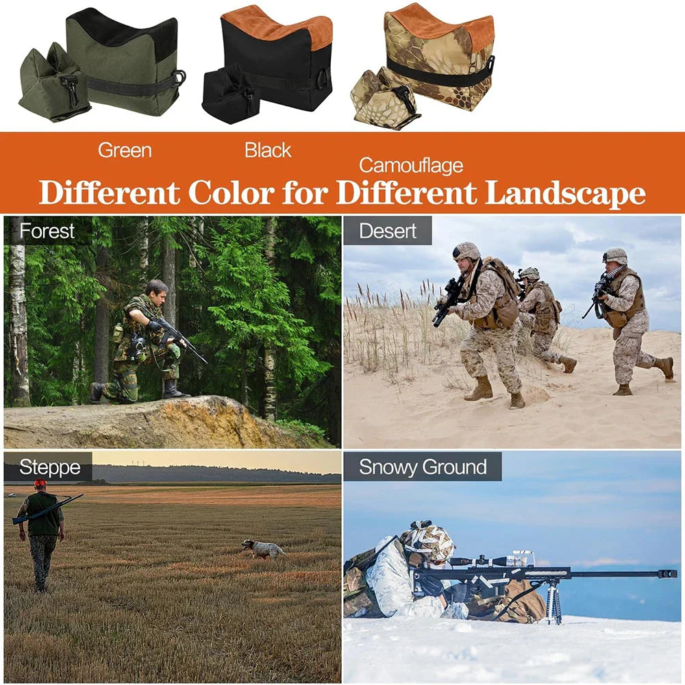 Outdoor Tactical Rifle Rest Sandbag Stand Bag – Hunting Shooting Bench Support Gun Holder for Target Sports (Unfilled)