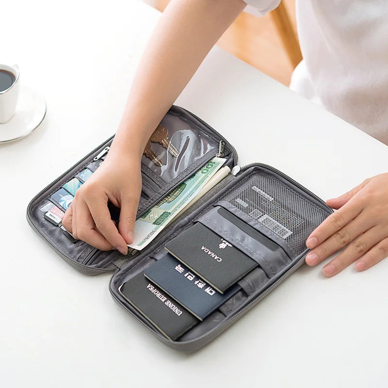 Family Passport Holder - Multi-Functional Document Organizer Case for Travel Accessories and Cardholder