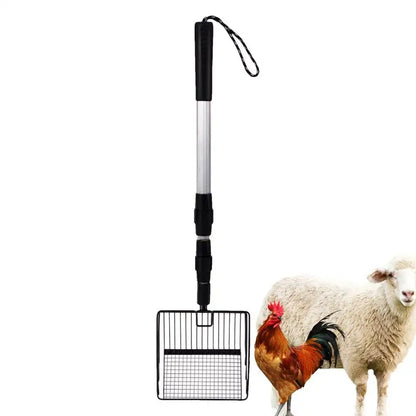 Stretchable Chicken Poop Scooper & Cat Litter Sifter Shovel – Coop Rake Cleaning Tool for Easy Waste Removal and Poultry Coop Maintenance, Pet Accessory