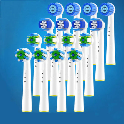 4Pcs 3D Oral B Toothbrush Heads - Replacement Brush Attachment for Braun Oral B, Oral Toothbrush Heads, Compatible with Oral B Nozzles