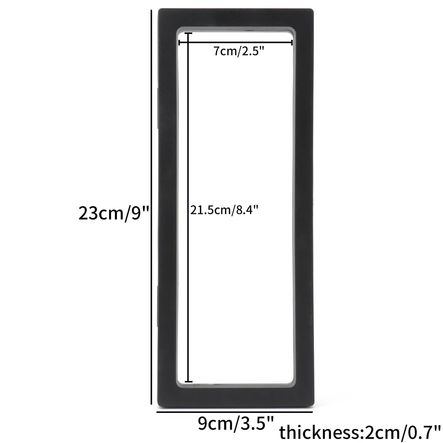 Black 3D Floating Display Case Frame – Free-Stand Suspension Membrane Jewelry Storage Box for Rings, Earrings & Necklaces