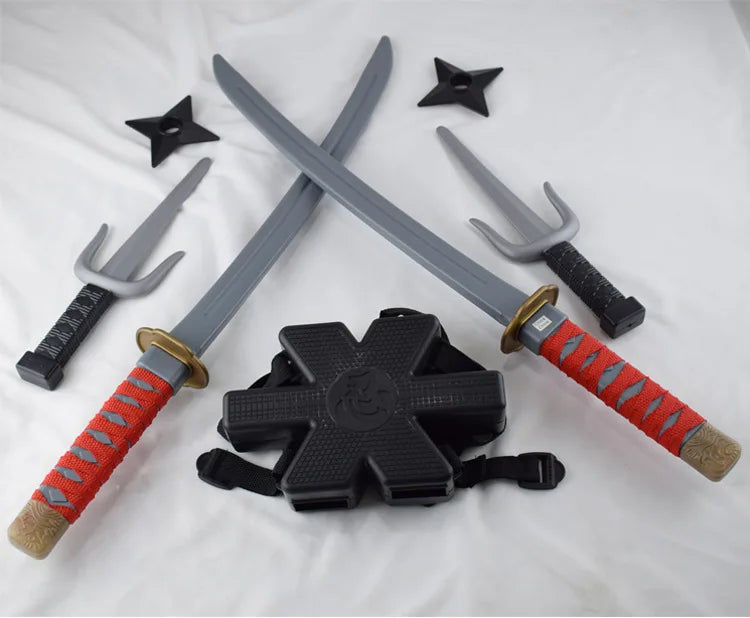 1:1 Ninja Set Halloween Japanese Samurai Cosplay Toy Knife Dagger Dart Model Gift for Kids