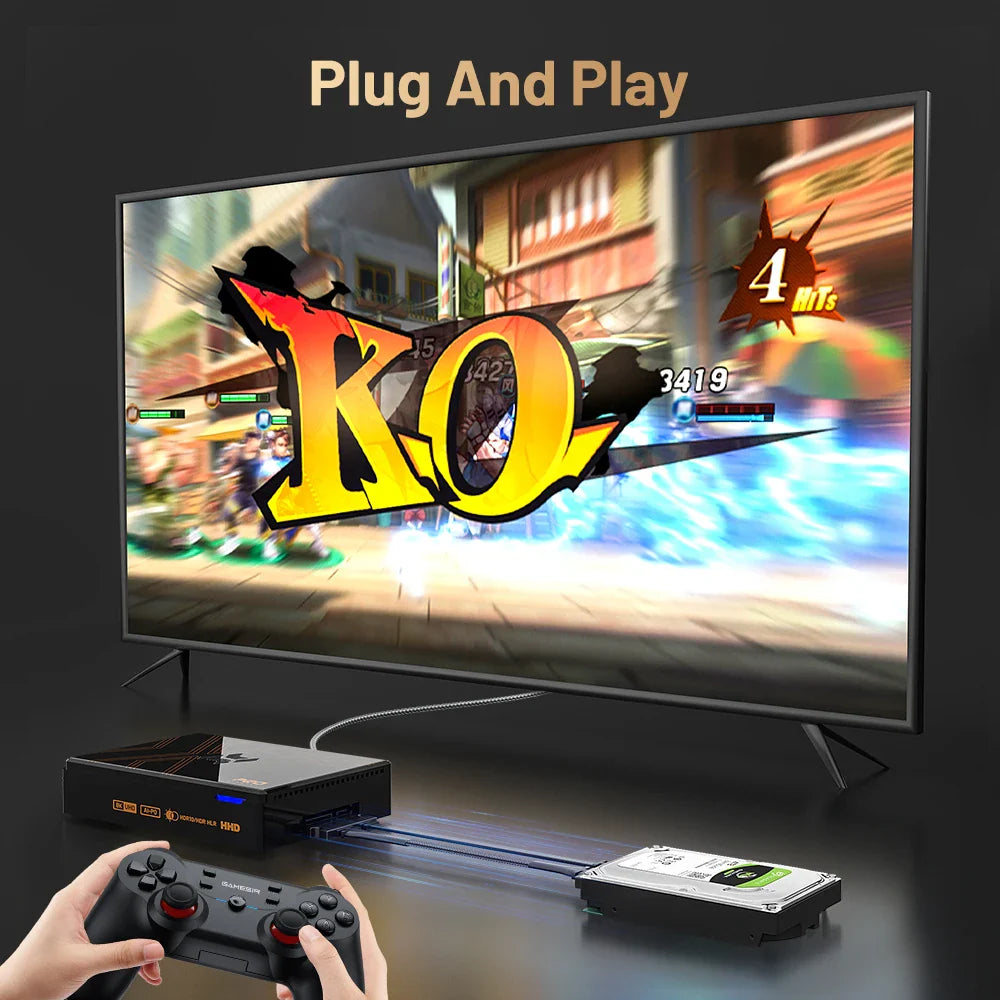 Kinhank Super Console X5 PRO – Retro Video Game Console RK3588, 8GB DDR4, 4TB HDD, 16,000+ Games, Plug & Play for PS2/PS1/SS/DC/N64