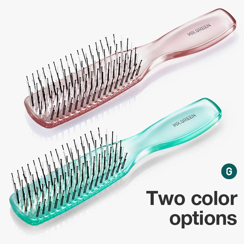 MR.GREEN Hair Brush – Scalp Massage & Volumizing Comb, Fine Tooth Detangling Tool for Long Wet & Dry Hair, Women’s Gift