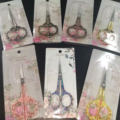 Retro Nail Art Scissors – Stainless Steel Cuticle Precision Tool for Nail Salon, Pedicure & Beauty Grooming Kit