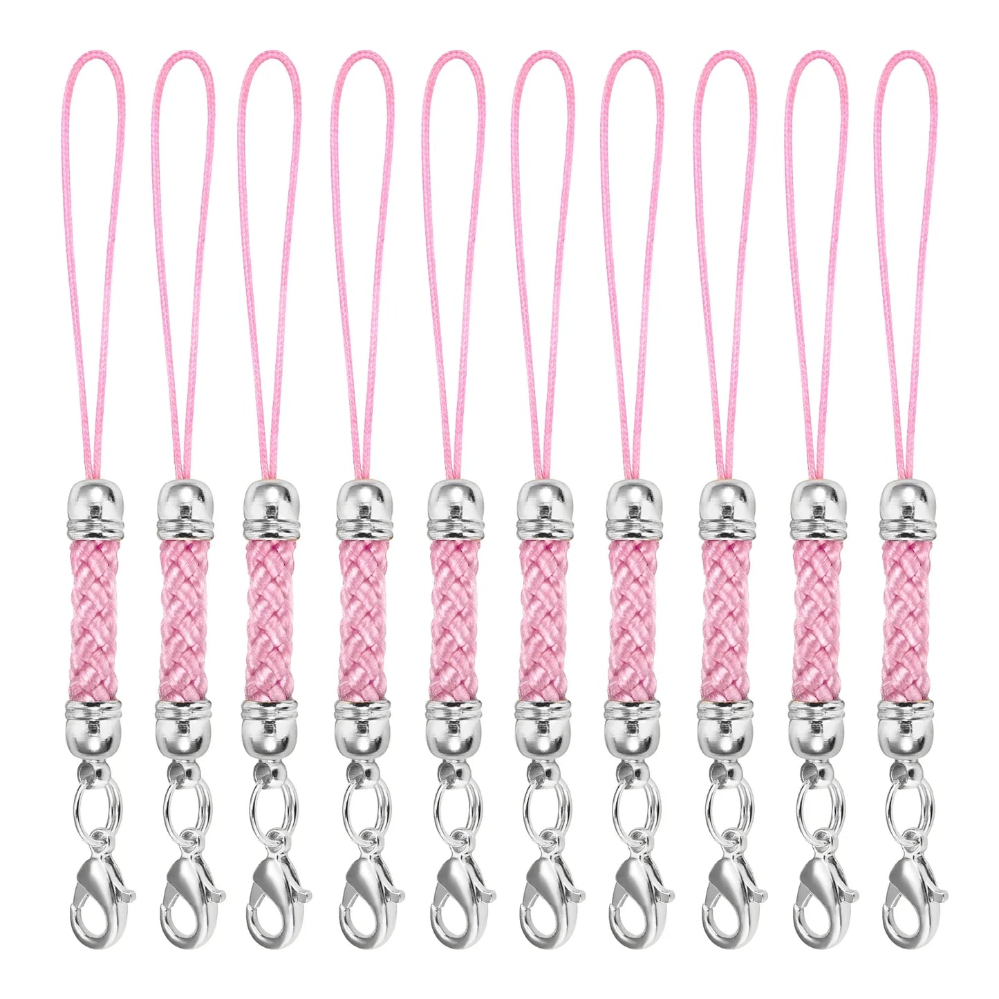 10Pcs Lanyard Strap Set - Lobster Clasp Rope Keychain Hooks Mobile Charms & Key Ring Accessories