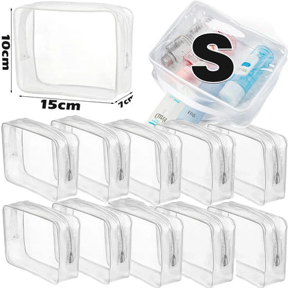 1/20PCS Transparent PVC Travel Organizer — Clear Makeup & Cosmetic Bag, Toiletry & Beauty Case