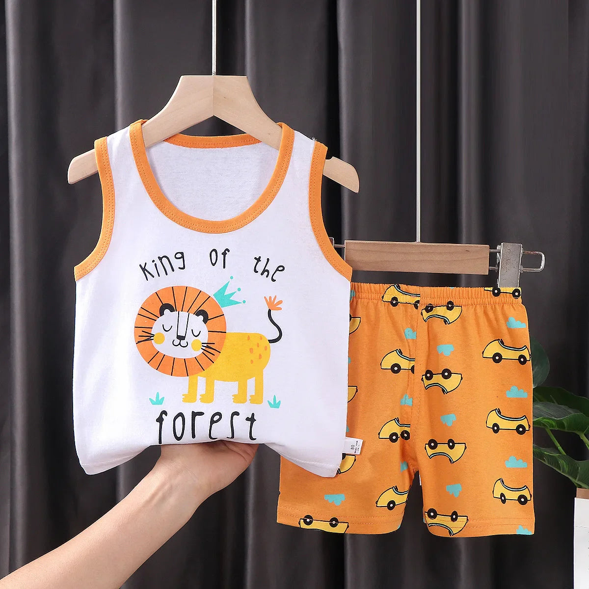 2PCS Kids Summer Vest Set – Cotton Sleeveless T-Shirt & Shorts for Boys & Girls Baby Clothes
