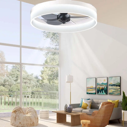 Simple LED Ceiling Fan Light with Remote Control - Infinite Dimming & 6 Wind Speeds, Chandelier Fan for Living Room & Bedroom
