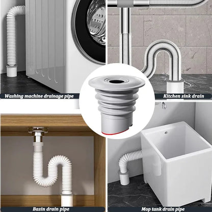 Silicone Bathroom & Kitchen Sink Seal Ring – Anti-Odor, Leak-Proof Floor Drain & Washing Machine Pipe Connector
