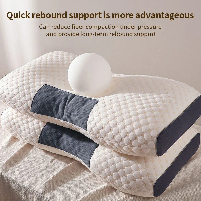 2024 Orthopedic Cervical Neck Pillow | Soybean Fiber Massage Sleep Pillow for Neck Support & Relaxation | SPA-Style Sleeping Aid