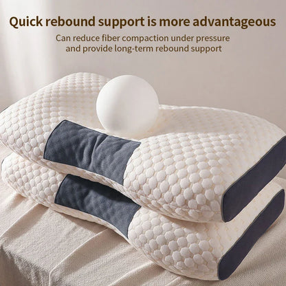 2024 Orthopedic Cervical Neck Pillow | Soybean Fiber Massage Sleep Pillow for Neck Support & Relaxation | SPA-Style Sleeping Aid