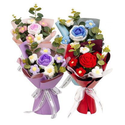 Knitted Flower Bouquet — Crochet Home Decor for Teacher’s Day, Birthday & Anniversary