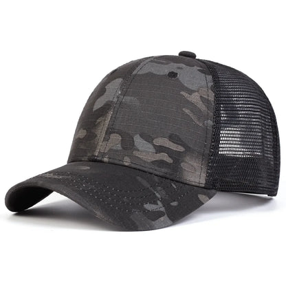 Camouflage Mesh Baseball Cap - Adjustable Outdoor Sun Hat for Men & Women